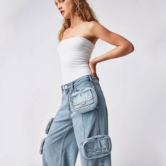 SER.O.YA Denim - NWT SER.O.YA Stephy Cargo Pants in Coastline‎ Sz 24